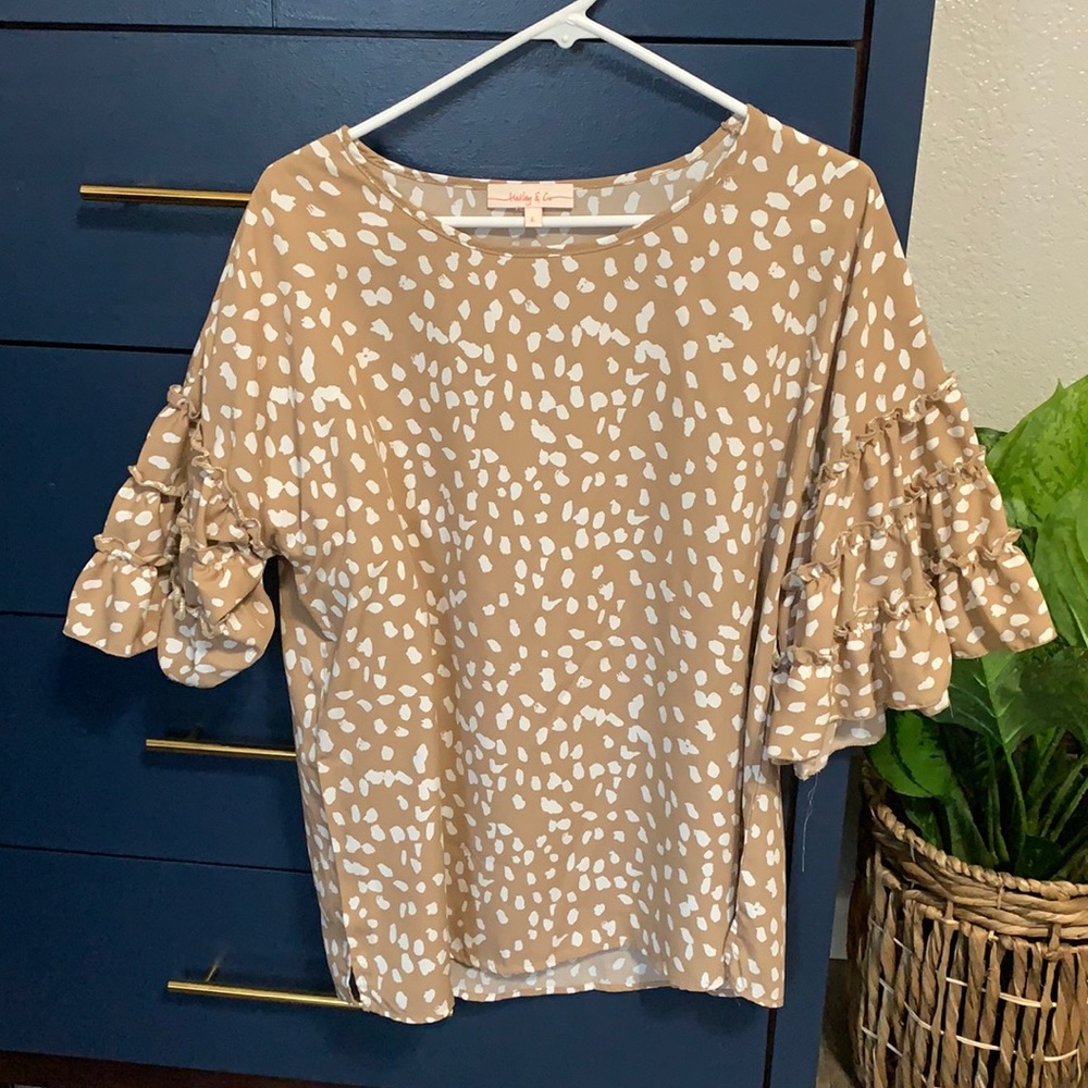 Leopard taupe blouse